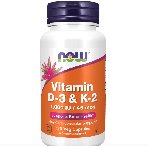 Now Supplements Vitamin d3 and K2 Bottle