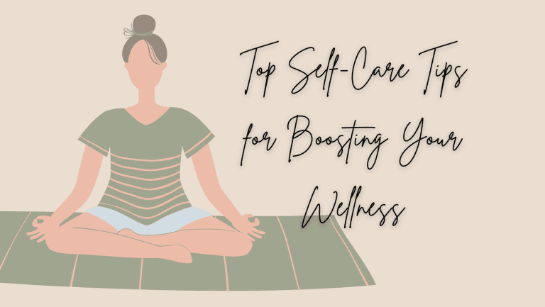 Top self-care tips for boosting your wellness with image of woman meditating
