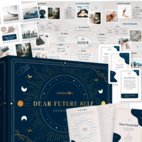 Vision board kit with vision board, cards, pictures, quotes for creative wellness