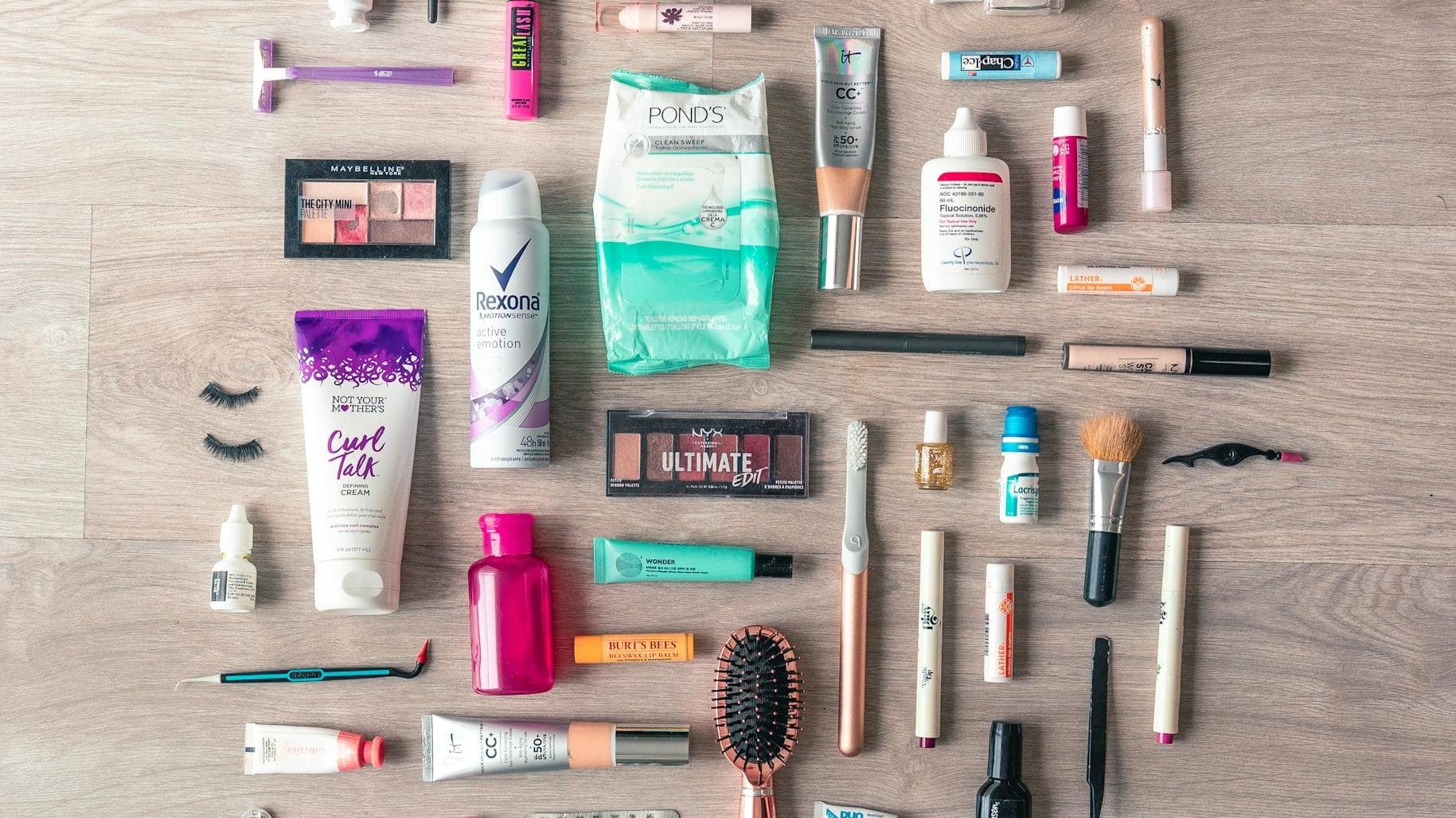 Flat Lay Photography of Beauty Products. natural products to help balance hormones naturally