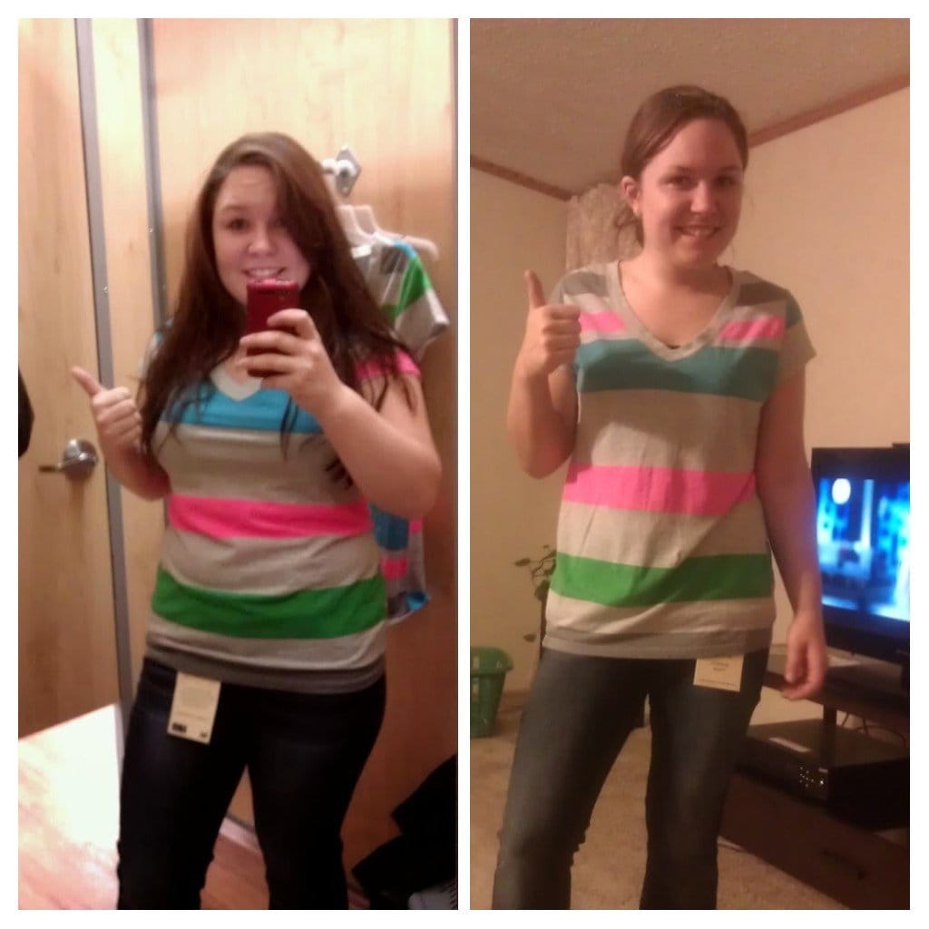 before and after picture of author with 70 lb weight loss after mold illness