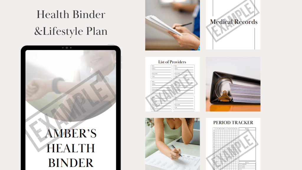 Health binder and lifestyle plan for chronic illness, burnout, hormonal health, everyday wellness